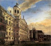 HEYDEN, Jan van der Amsterdam, Dam Square with the Town Hall and the Nieuwe Kerk china oil painting reproduction